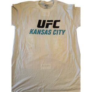 UFC-Kansas City Cotton Men’s White T-Shirt Short Sleeve Crew Neck Size Medium
